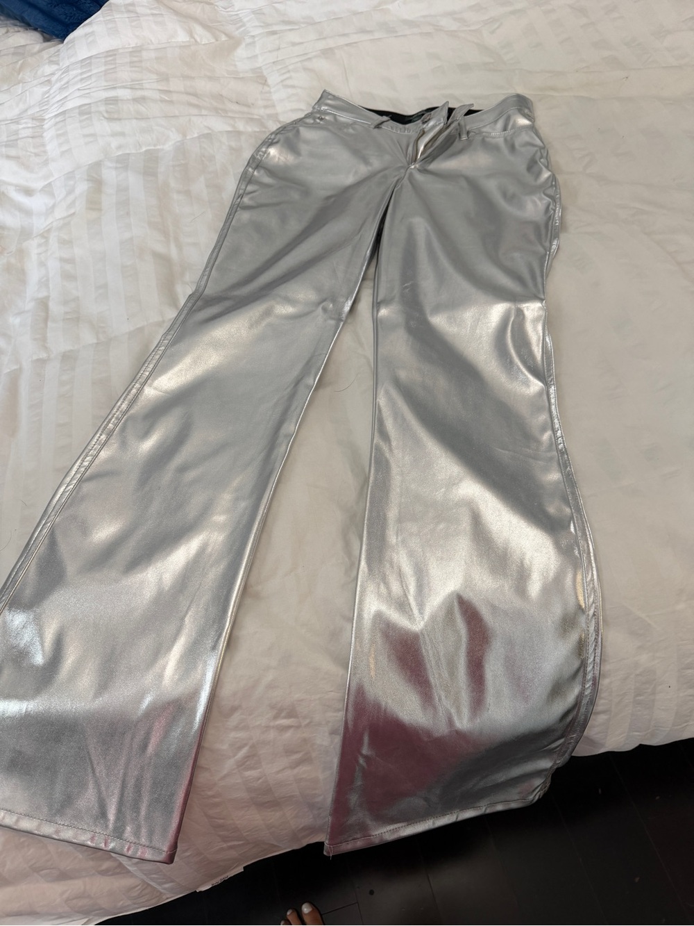 wild fable Silver Metallic Flare Pants